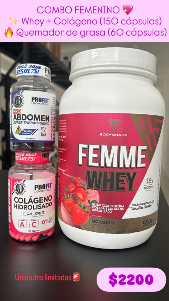 Combo Femenino Whey + Colágeno + Quemador de Grasa