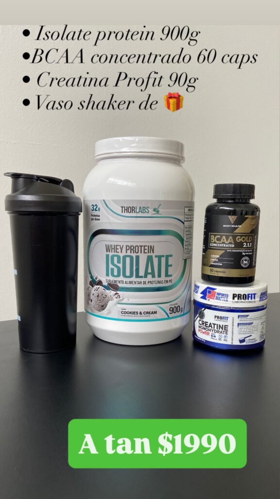Combo Whey Isolate + BCAA + Creatina + Shaker
