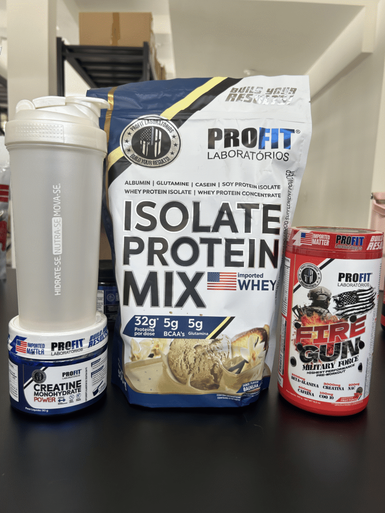 Combo Profit Pre Workout whey isolate creatina shaker