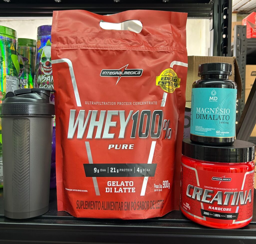 Combo Whey Creatina Magnesio Integralmedica + Shaker