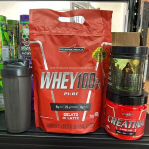 Combo Whey Creatina Pre Entreno Pure Rage Integralmedica + Shaker