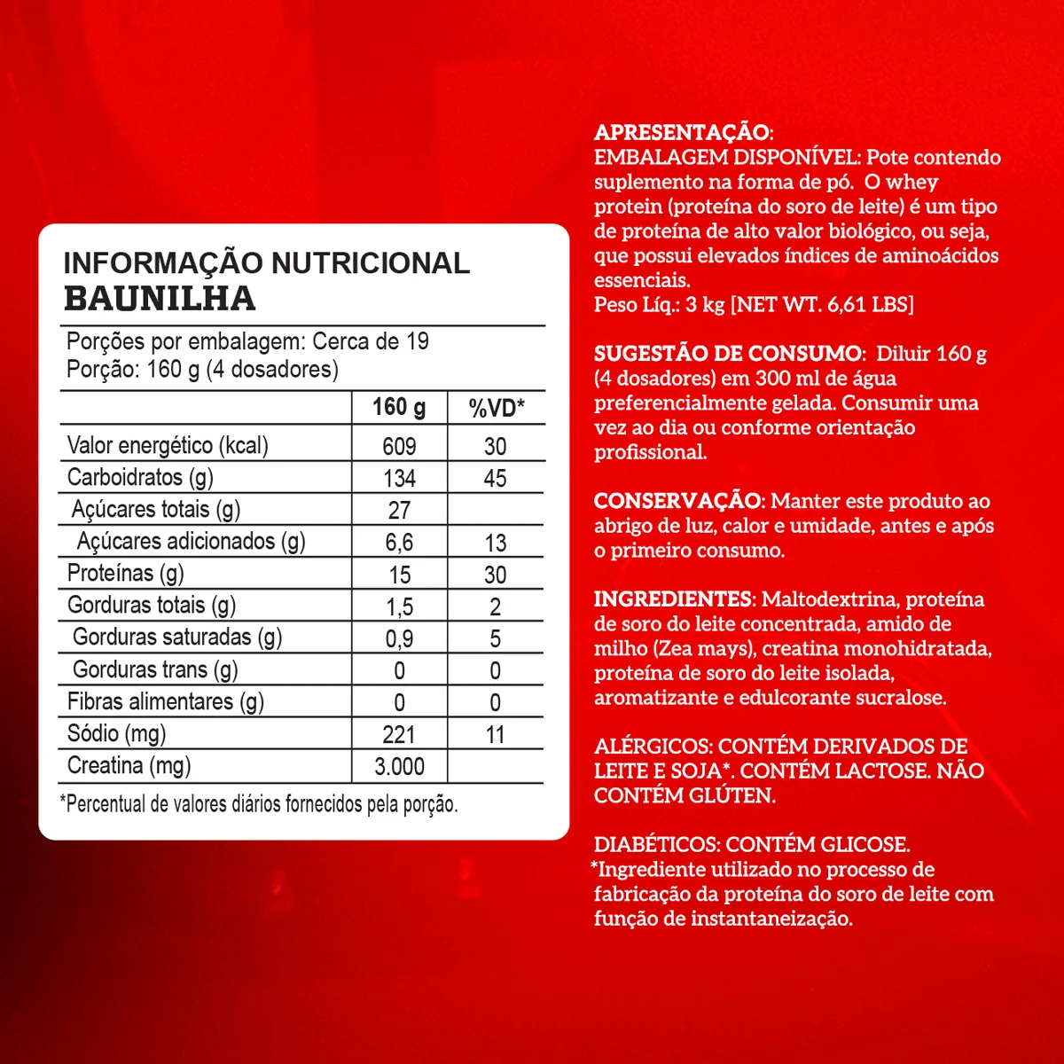 Hipercalórico Creamass 3kg Integralmedica información nutricional